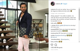 La publicación de Maluma ha llegado al millón de 'Me gusta' en la red social fotográfica, y los comentarios aún están a la orden del día. 
