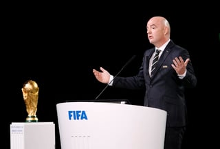 El presidente de la FIFA, Gianni Infantino, pronuncia un discurso durante el congreso de la FIFA. Infantino buscará la reelección en 2019