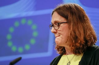 Medidas.  La comisaria europea de Comercio, Cecilia Malmström responde a las medidas de Donald Trump. (ARCHIVO)