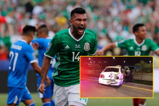 El futbolista, sería el propietario de un coche blanco, mismo que terminó con fuertes daños y en el camellón de la Avenida López Mateos. (Especial)