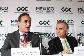 Mesas. Juan Pablo Castañón, presidente del CCE) y Alfonso Romo, propuesto como jefe de la oficina de la Presidencia