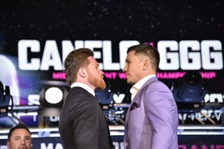 Saúl ‘Canelo’ Álvarez (i) y Gennady Golovkin se enfrentarán el próximo 15 de septiembre en Las Vegas. (Archivo)