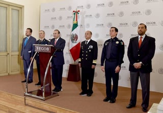 Detención.  El titular de Gobernación, Alfonso Navarrete Prida, anunció la captura de uno de los 122 objetivos prioritarios. (NOTIMEX)