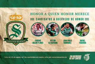 Eugenio Dolmo Flores, Héctor Altamirano, Juan Pablo Rodríguez y Rafael Figueroa son los candidatos a nuevo Guerrero de Honor. (Especial)