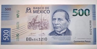 Este es el nuevo billete de 500 pesos que entra en circulación a partir de hoy. (ESPECIAL) 
