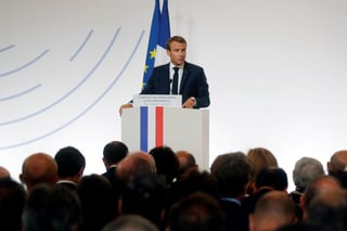 Propuesta. Emmanuel Macron anunció ayer que 'en los próximos meses' presentará un proyecto de fuerza europea de defensa. (EFE)