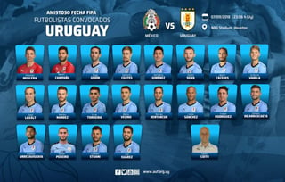 Esta es la lista que definió la Selección Uruguaya para enfrentar en los amistosos por fecha FIFA a México. (Especial)