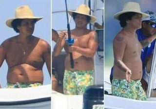 Bruno Mars fue captado vacacionando en una playa de México. (ESPECIAL)