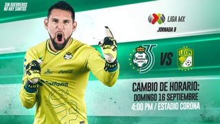 Debido a las contingencias causadas por las lluvias en la Comarca Lagunera, el partido entre Santos Laguna y el Club León cambió de fecha y horario. (Especial)
