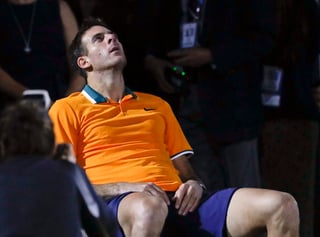 El argentino Juan Martín del Potro se lamenta tras la derrota ante el serbio Novak Djokovic en la final del US Open.