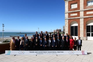 El responsable francés de Comercio Exterior, Jean-Baptiste Lemoyne, apostó hoy, en la reunión de ministros y autoridades del sector del comercio de los países del G20, por impulsar una reforma de la Organización Mundial del Comercio (OMC) que evite 'las guerras comerciales'. (EFE)
 