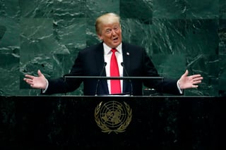 'Nunca cederemos la soberanía de Estados Unidos a una burocracia global no electa y que no rinde cuentas', subrayó Trump. (AP)