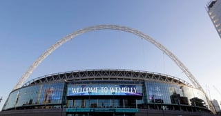 El mítico estadio de Wembley previo a un duelo de la UEFA Champions League.