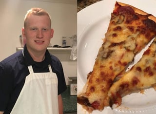 Una de las últimas comidas del enfermo sería esta pizza y el gerente hizo lo posible para que sucediera. (INTERNET)
