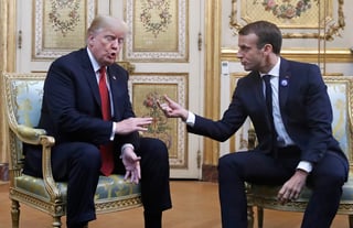 Criticas. Macron sostuvo, en París y ante Trump, que 'el patriotismo es justo lo contrario del nacionalismo'. (AP)