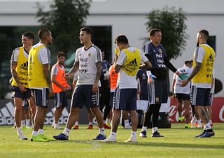 La selección argentina entrena en las instalaciones de la AFA.