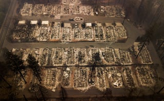 Cenizas. Las residencias fueron arrasadas por el incendio forestal en Paradise, California.
