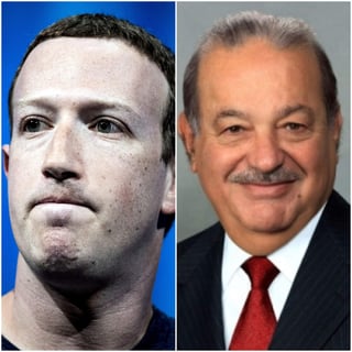 Bajan.Mark Zuckerberg y Carlos Slim figuran como las personas con la mayor fortuna, pero sus negocios pierden valor en el mundo. (ARCHIVO)