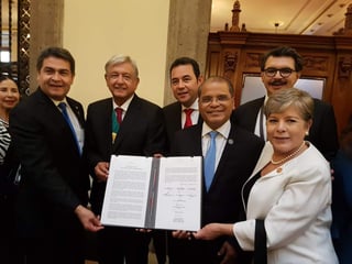 Mandatarios de  Guatemala, Honduras, México y El Salvador, acordaron nuevo Plan de Desarrollo Integral para atender fenómeno migratorio. (TWITTER) 