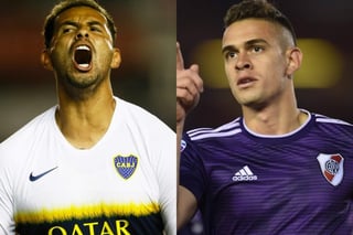 Los colombianos Edwin Cardona, de Boca Juniors, y Rafael Santos Borré, de River Plate, marcaron en sus respectivos duelos de este fin de semana. (Especial)