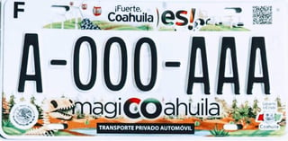 Las nuevas. Estas son las placas para vehículos particulares que estarán vigentes en Coahuila dentro del período 2019-2021. Tiene imágenes del Teleférico de Torreón, de la Cuenca Lechera y QR. (CORTESÍA)