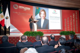 El informe de resultados se realizó en el auditorio José Vasconcelos, donde se llevó a cabo la Sesión Solemne del Cabildo de Piedras Negras. (ESPECIAL)