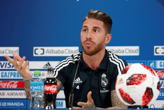 Sergio Ramos durante la rueda de prensa previa a la final del Mundial. (EFE)