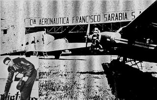 Hangar de la Cía. Araunautica Francisco Sarabia, S. A., donde tenía el taller y guardaba sus aviones.