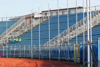 Tribunas reservadas a los aficionados del Inter en Empoli, el sábado.