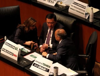 Osorio Chong y Manuel Añorve Baños firman el punto de acuerdo que es aún más específico respecto a que en el accidente podría haber involucrados de Morena, al especificar que Puebla se vio envuelto en un confito post electoral grave. (ARCHIVO)