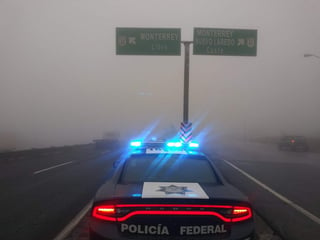 La Policía Federal de Caminos, informó que la autopista Saltillo- Monterrey fue cerrada, esto debido a las malas condiciones climáticas. (ESPECIAL)