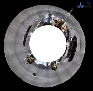 Éxito. Foto de la Administración Nacional del Espacio de China, que muestra una imagen de 360 grados tomada por Chang'e 4.