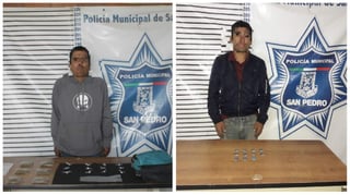 Ambos se pusieron a disposición del Centro de Operaciones Estratégico (COE) ubicado en la Ciudad de Torreón Coahuila, por el delito de posesión de narcótico. (ESPECIAL)