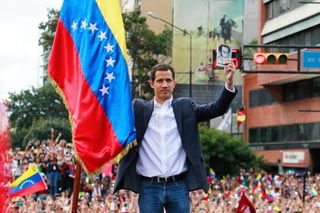 El presidente del Parlamento venezolano, Juan Guaidó se autoproclamó como presidente encargado de Venezuela. (EFE) 
