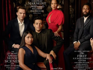 La actriz aparece en la portada de Vanity Fair junto a otros actores como Rami Malek. (ESPECIAL) 