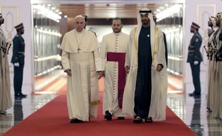 Objetivo. El papa viaja a Abu Dabi para participar en una conferencia sobre diálogo interreligioso.