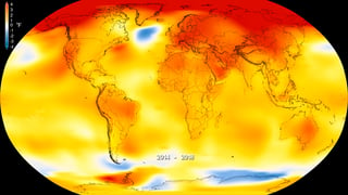 Registro. Este mapa de la NASA muestra las anomalías de las temperaturas en la superficie global para el periodo 2014-2018. (AP)