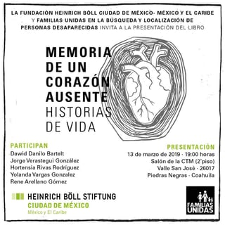 La presentación del citado texto se realizará el próximo miércoles 13 de marzo del año en curso, a las 19:00 horas, en el salón que se localiza en el segundo piso de la Confederación de Trabajadores de México (CTM) de Piedras Negras.
