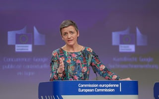 La comisaria europea para la Competencia, Margrethe Vestager, dijo que la CE impuso una multa de 1,490 millones de euros a Google. (EFE)