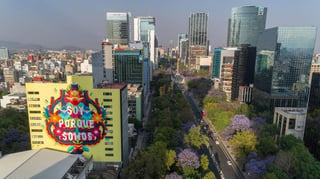 Son tres los murales que cubren las fachadas de edificios en diversos puntos de la Ciudad de México y los tres forman parte del proyecto 'Absolut Street Trees'. (EFE)