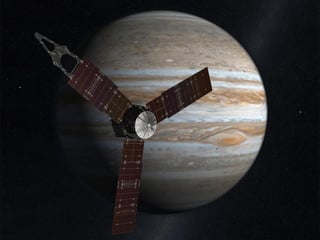 Las auroras en los polos de Júpiter están calentando la atmósfera del planeta a una mayor profundidad de lo esperado, a causa del viento solar. (ARCHIVO)