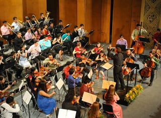 El talento. Actualmente la Orquesta Sinfónica Juvenil de Torreón está conformada por más de 80 integrantes. (CORTESÍA)