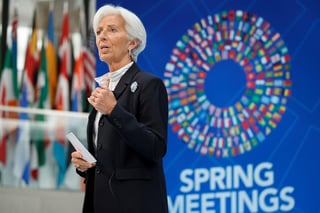 La directora gerente del Fondo Monetario Internacional, Christine Lagarde, participa en un evento de cooperación internacional en la sede del Fondo Monetario Internacional. (ARCHIVO)