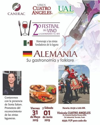 Invitan a la comunidad lagunera al Segundo festival del vino, la gastronomía y el arte. (EL SIGLO DE TORREÓN)