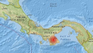 El temblor se registró a las 14:24 hora local, con epicentro a 12 kilómetros de Puerto Armuelles y 6.59 kilómetros de profundidad. (ARCHIVO)