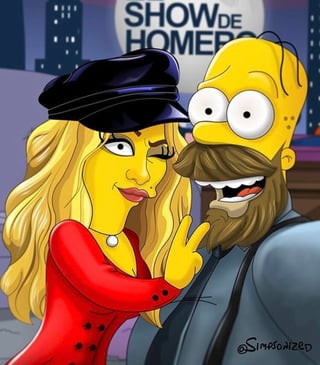Entrevista. Paulina Rubio junto a Homero Simpson.