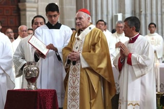 El cardenal Aguiar Retes llamó a no dejar la reconciliación en el 'borrón y cuenta nueva'. (ARCHIVO)