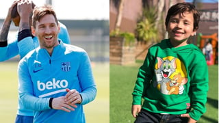 Lionel Messi descubrió que su hijo Mateo 'celebra los goles del Madrid para molestar al hermano'. (ESPECIAL)