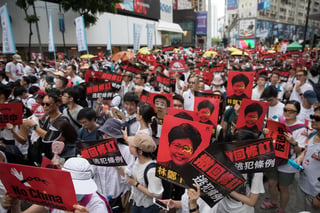 La enorme protesta del domingo se celebraba tres días antes de que el gobierno de Hong Kong lleve la propuesta al pleno de la legislatura. (EFE)