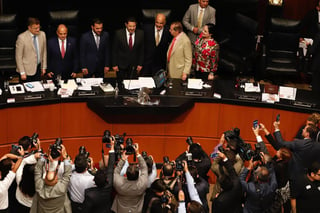 Senadores de Morena, PAN, PRI, PRD y Movimiento Ciudadano señalaron que la ratificación del Tratado Comercial entre México, Estados Unidos y Canadá (T-MEC) es el tema primordial en la agenda legislativa del próximo periodo extraordinario, programado del 19 al 21 de junio próximos. (ARCHIVO)
